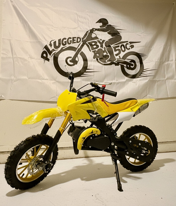 50cc Dirt Bike for Kids - Yellow | Gas Powered Mini Dirt Bike