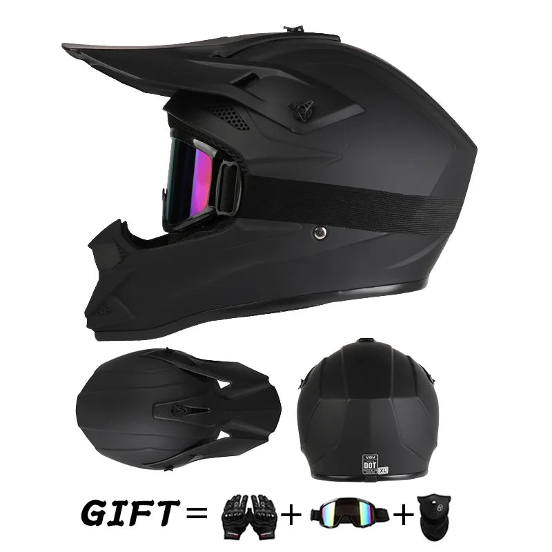 Full Face Off-Road Helmet | Dirt Bike & Rally | Goggles Included