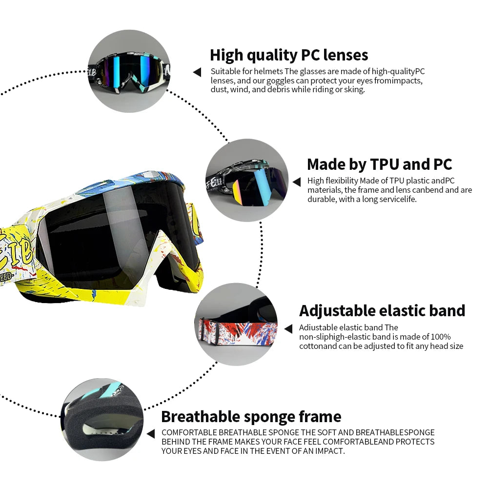 MX Goggles | UV400 Protection | 10+ Colors | Dirt Bike & ATV